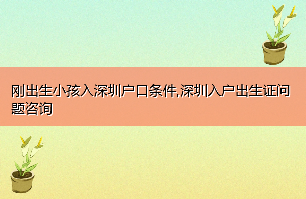 刚出生小孩入深圳户口条件,深圳入户出生证问题咨询 刚出生小孩入深圳户口条件,深圳入户出生证问题咨询