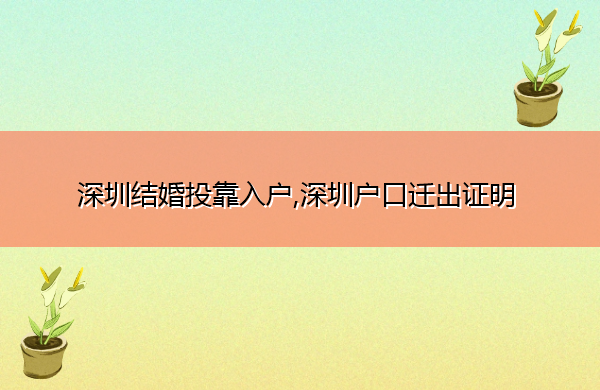 深圳结婚投靠入户,深圳户口迁出证明