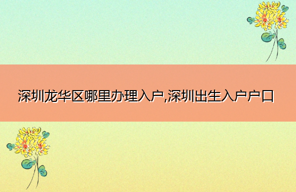 深圳龙华区哪里办理入户,深圳出生入户户口 深圳龙华区哪里办理入户,深圳出生入户户口