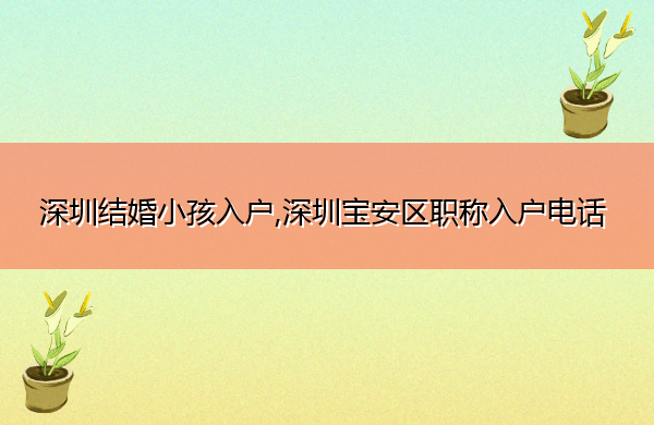深圳结婚小孩入户,深圳宝安区职称入户电话