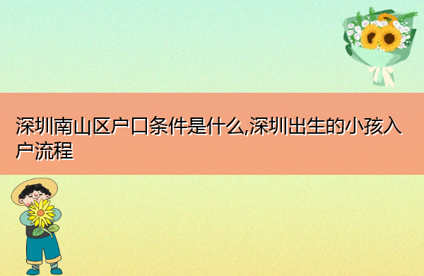 深圳南山区户口条件是什么,深圳出生的小孩入户流程