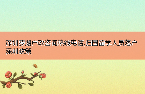 深圳罗湖户政咨询热线电话,归国留学人员落户深圳政策 深圳罗湖户政咨询热线电话,归国留学人员落户深圳政策