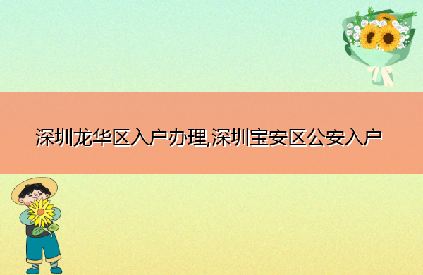 深圳龙华区入户办理,深圳宝安区公安入户
