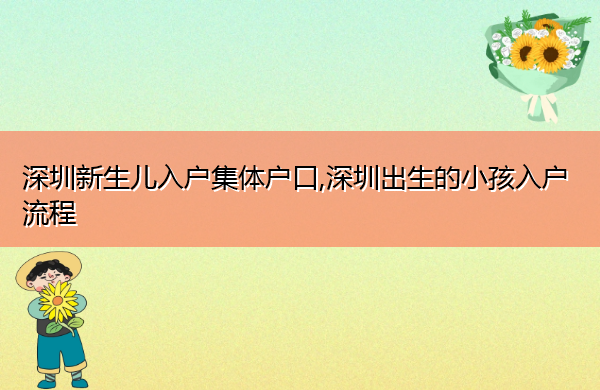 深圳新生儿入户集体户口,深圳出生的小孩入户流程 深圳新生儿入户集体户口,深圳出生的小孩入户流程