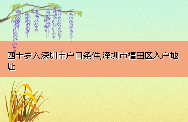 四十岁入深圳市户口条件,深圳市福田区入户地址 四十岁入深圳市户口条件,深圳市福田区入户地址