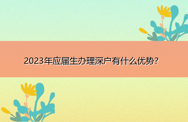 2023年应届生办理深户有什么优势? 2023年应届生办理深户有什么优势?