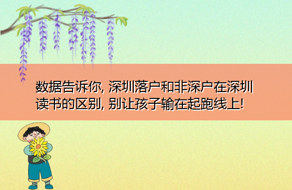 数据告诉你, 深圳落户和非深户在深圳读书的区别, 别让孩子输在起跑线上!