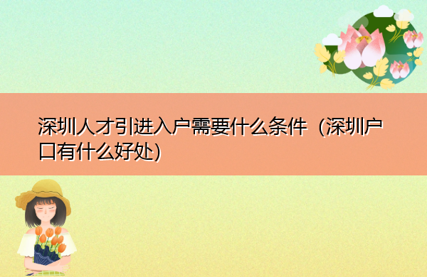 深圳人才引进入户需要什么条件(深圳户口有什么好处) 深圳人才引进入户需要什么条件(深圳户口有什么好处)