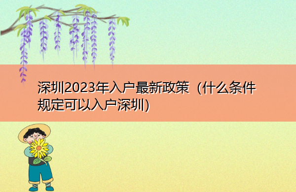 深圳2023年入户最新政策(什么条件规定可以入户深圳) 深圳2023年入户最新政策(什么条件规定可以入户深圳)