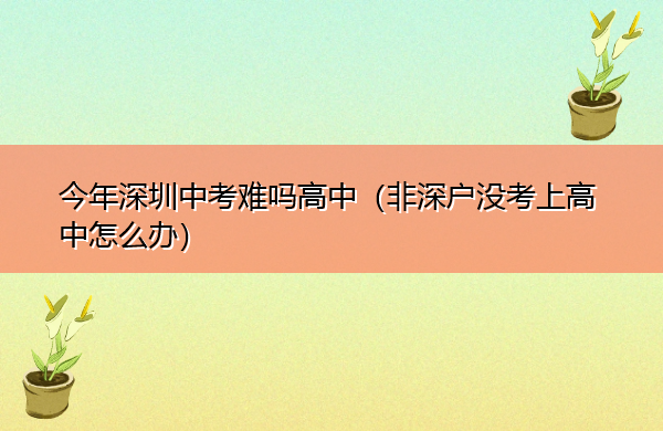 今年深圳中考难吗高中(非深户没考上高中怎么办) 今年深圳中考难吗高中(非深户没考上高中怎么办)