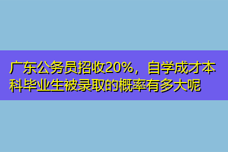 广东公务员招收20%，自学成才本科毕业生被录取的概率有多大呢