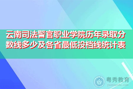 云南司法警官职业学院历年录取分数线多少及各省最低投档线统计表
