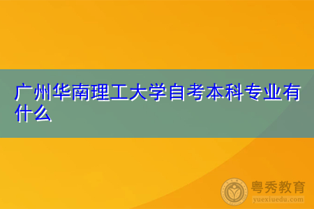 广州华南理工大学自考本科和专科专业有哪些?