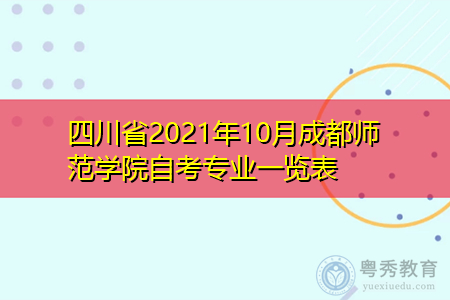四川省2021年10月​成都师范学院自考专业一览表