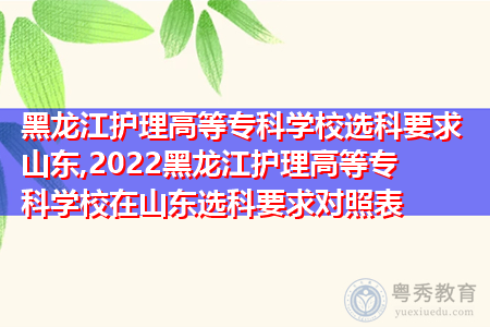 2022年黑龙江护理高等专科学校在山东选科上有何要求?