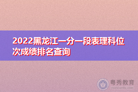 2022年黑龙江高考一分一段表理科位次成绩排名查询