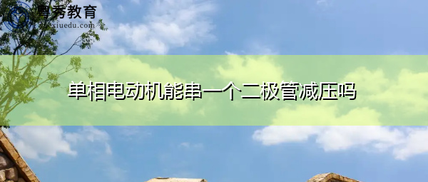 单相电动机能串一个二极管减压吗