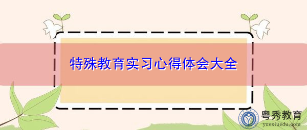 特殊教育实习心得体会大全 特殊教育实习心得体会大全