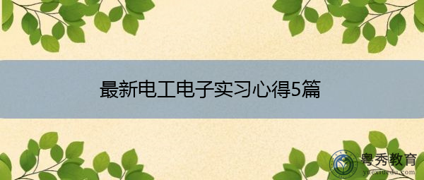 最新电工电子实习心得5篇