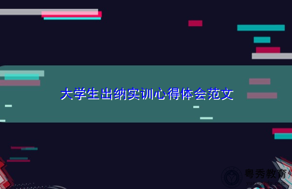 大学生出纳实训心得体会范文