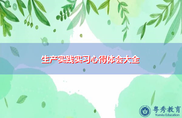 生产实践实习心得体会大全 生产实践实习心得体会大全