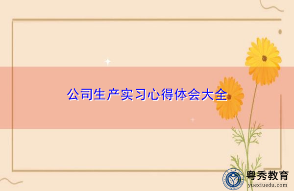 公司生产实习心得体会大全 公司生产实习心得体会大全