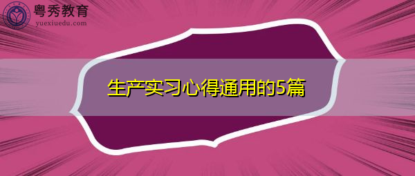 生产实习心得通用的5篇