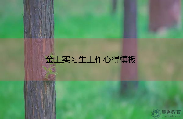金工实习生工作心得模板