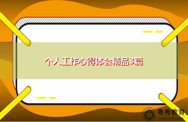 个人工作心得体会精品3篇