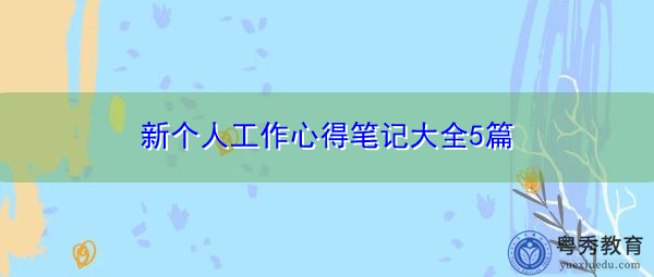 新个人工作心得笔记大全5篇