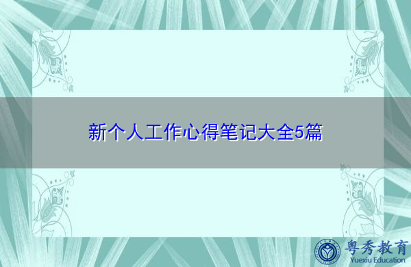 新个人工作心得笔记大全5篇
