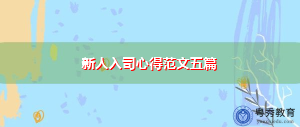 新人入司心得范文五篇 新人入司心得范文五篇
