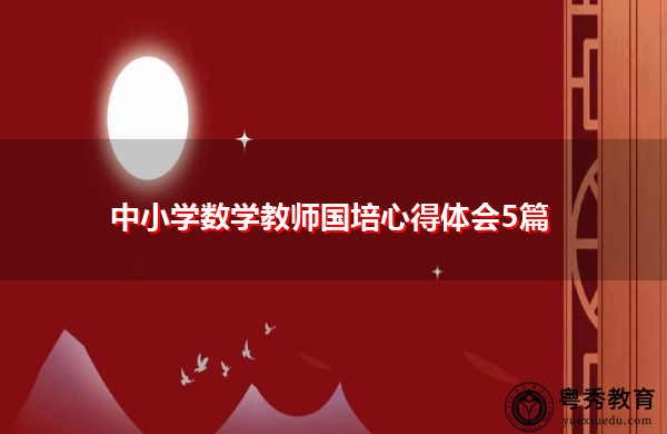 中小学数学教师国培心得体会5篇 中小学数学教师国培心得体会5篇
