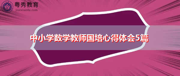 中小学数学教师国培心得体会5篇 中小学数学教师国培心得体会5篇