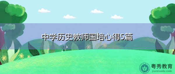 中学历史教师国培心得5篇