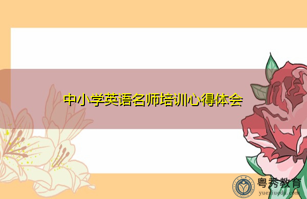 中小学英语名师培训心得体会