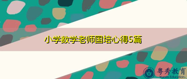 小学数学老师国培心得5篇 小学数学老师国培心得5篇