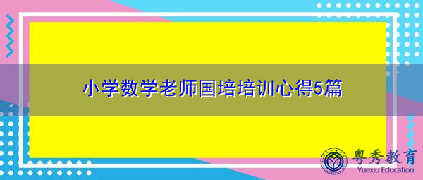 小学数学老师国培培训心得5篇
