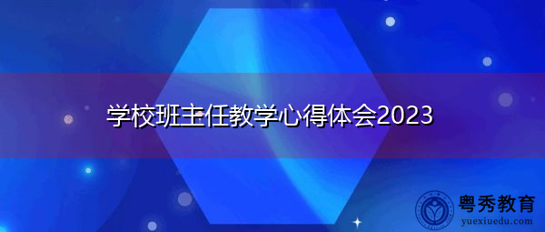 学校班主任教学心得体会2023
