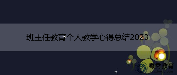 班主任教育个人教学心得总结2023