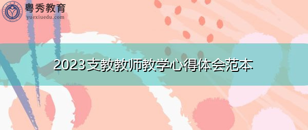 2023支教教师教学心得体会范本