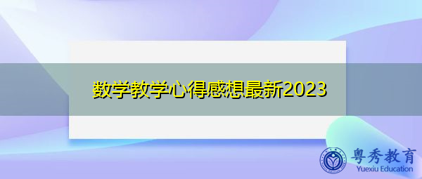 数学教学心得感想最新2023