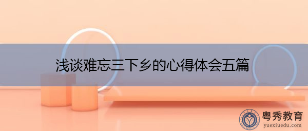 浅谈难忘三下乡的心得体会五篇