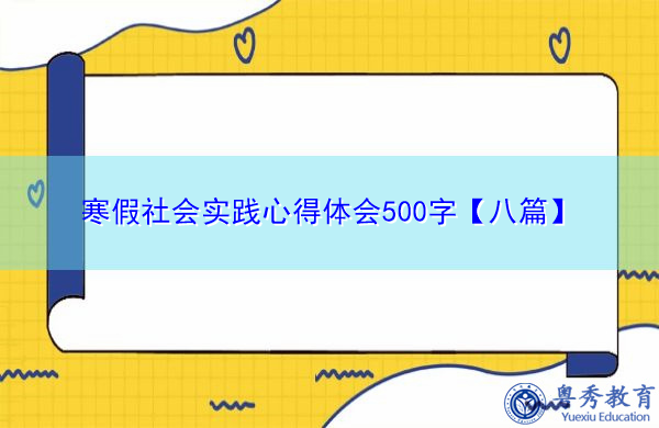 寒假社会实践心得体会500字【八篇】