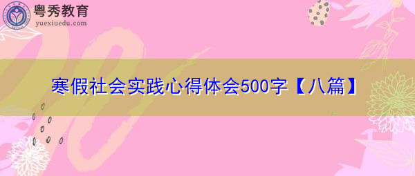 寒假社会实践心得体会500字【八篇】