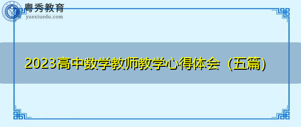 2023高中数学教师教学心得体会（五篇）
