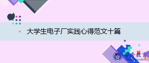 大学生电子厂实践心得范文十篇 大学生电子厂实践心得范文十篇