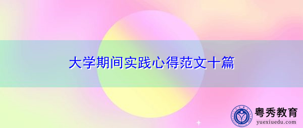 大学期间实践心得范文十篇