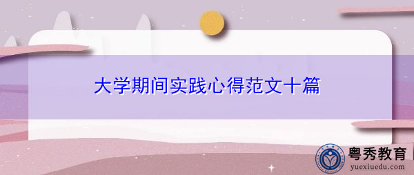 大学期间实践心得范文十篇