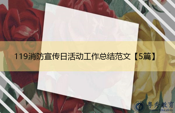 119消防宣传日活动工作总结范文【5篇】 119消防宣传日活动工作总结范文【5篇】